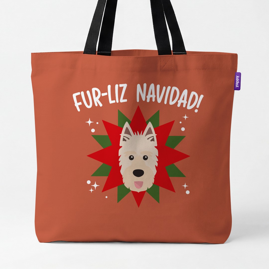 'Fur-Liz Navidad' - Personalised {breedCommonName} Canvas Bag