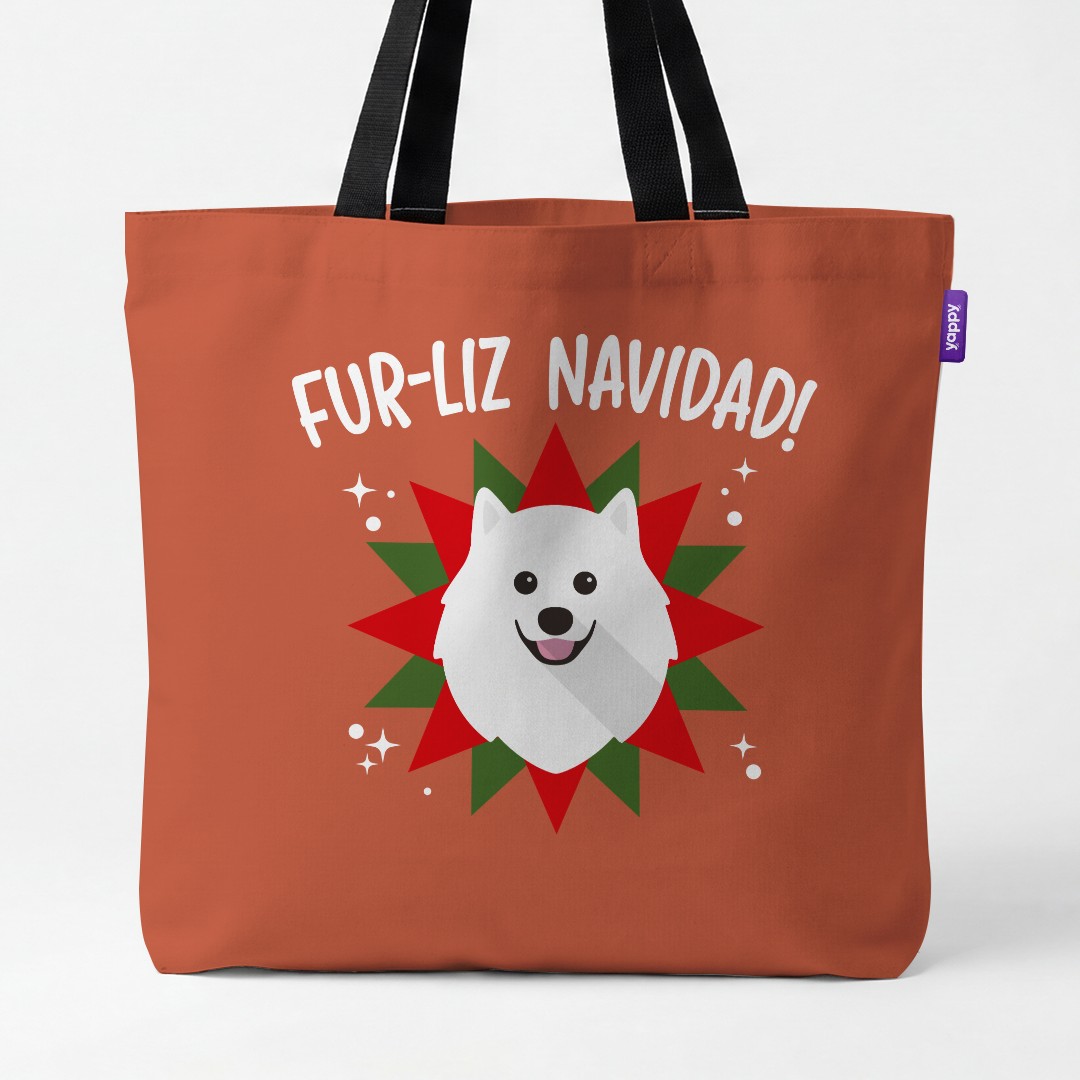 'Fur-Liz Navidad' - Personalised {breedCommonName} Canvas Bag