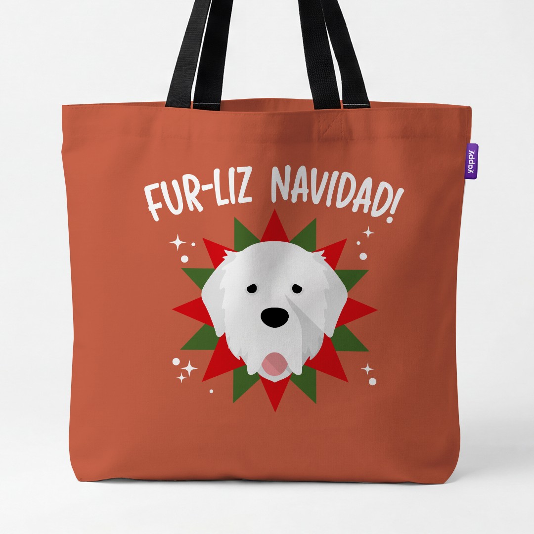 'Fur-Liz Navidad' - Personalised {breedCommonName} Canvas Bag