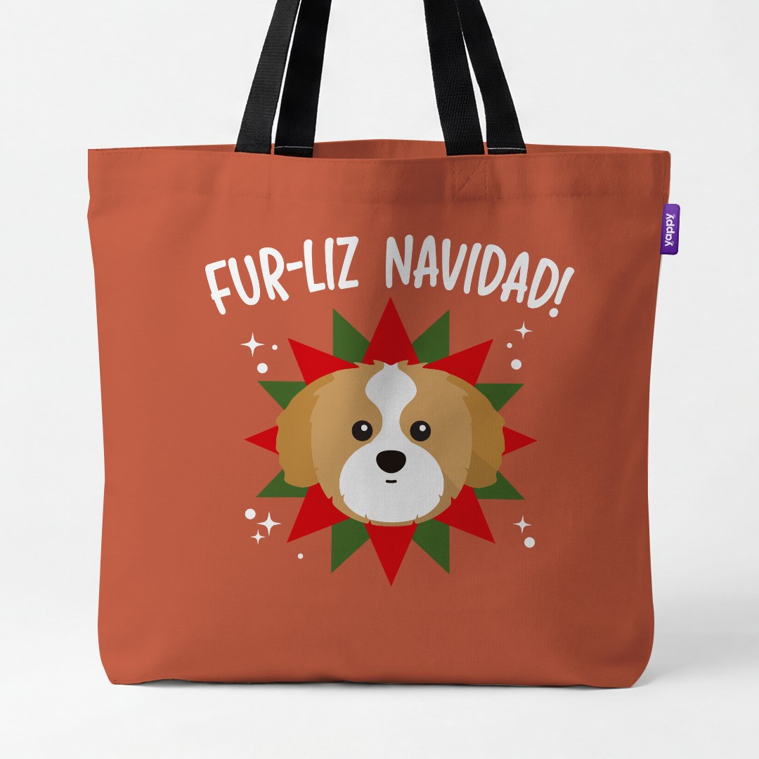 'Fur-Liz Navidad' - Personalised {breedCommonName} Canvas Bag