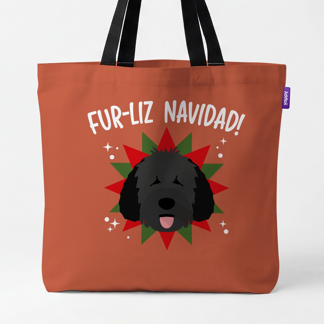 'Fur-Liz Navidad' - Personalised {breedCommonName} Canvas Bag