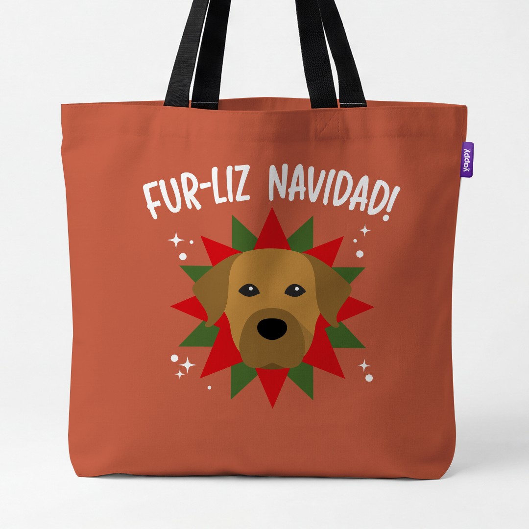 'Fur-Liz Navidad' - Personalized {breedCommonName} Canvas Bag