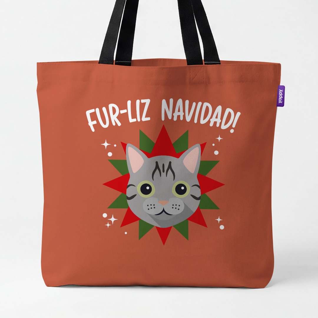 'Fur-Liz Navidad' - Personalised {breedCommonName} Canvas Bag