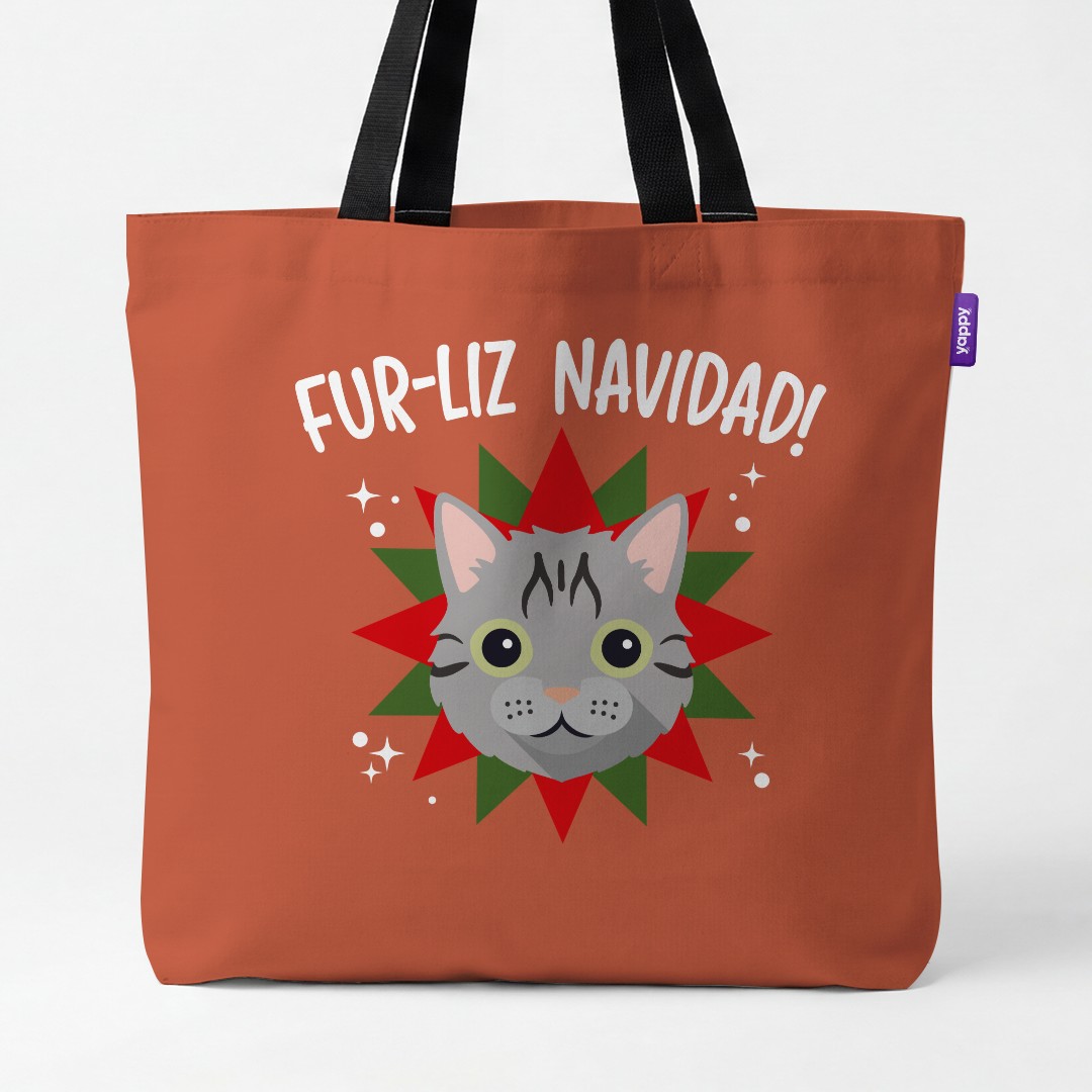 'Fur-Liz Navidad' - Personalised {breedCommonName} Canvas Bag