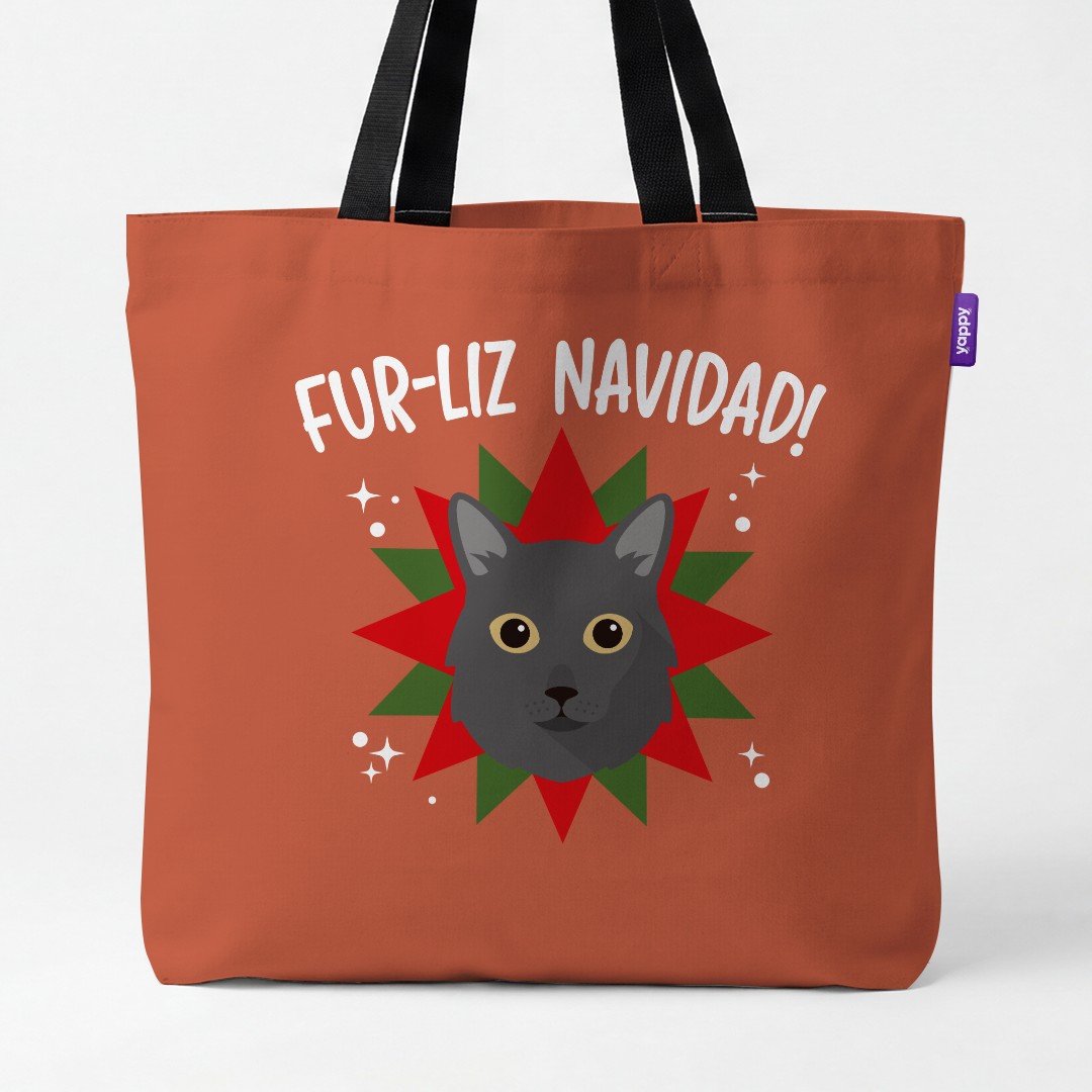 'Fur-Liz Navidad' - Personalised {breedCommonName} Canvas Bag