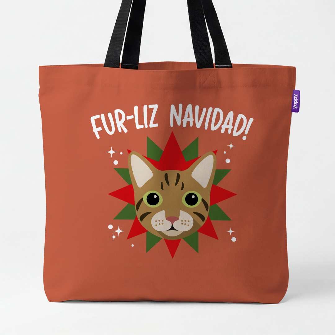 'Fur-Liz Navidad' - Personalised {breedCommonName} Canvas Bag