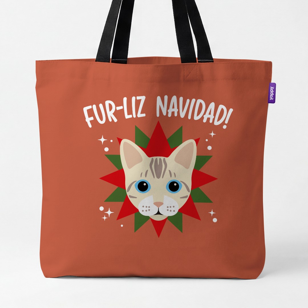 'Fur-Liz Navidad' - Personalised {breedCommonName} Canvas Bag