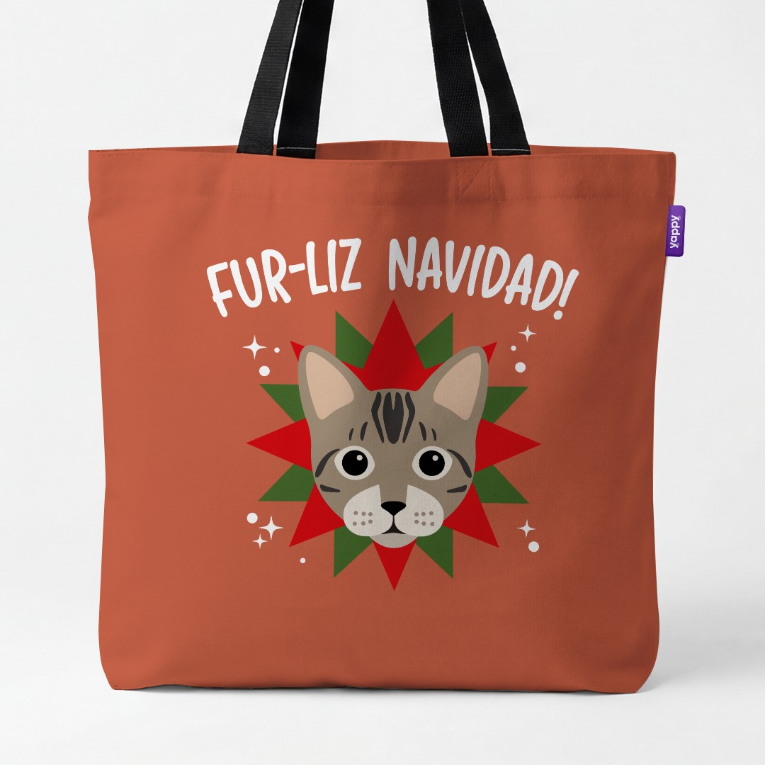 'Fur-Liz Navidad' - Personalised {breedCommonName} Canvas Bag