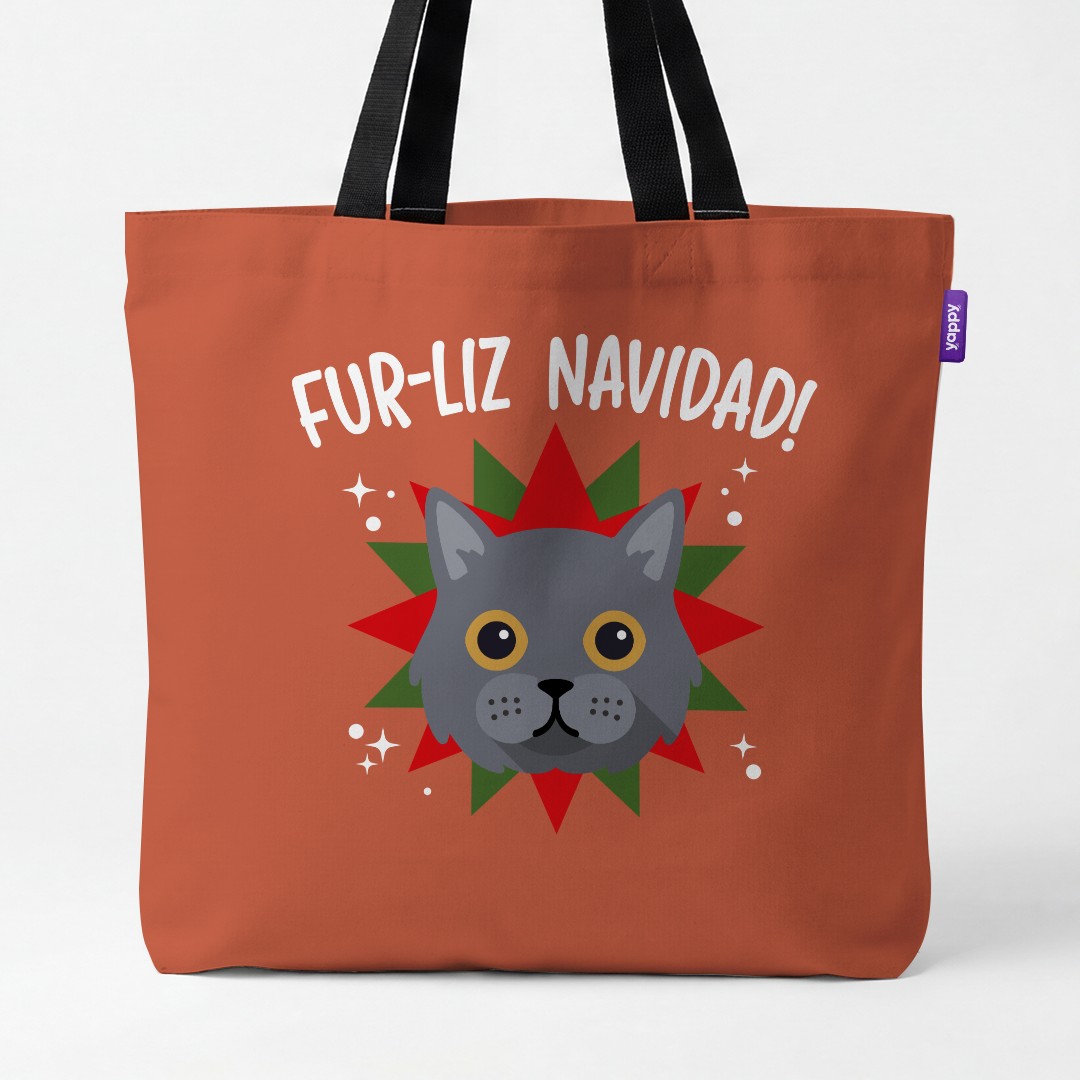 'Fur-Liz Navidad' - Personalised {breedCommonName} Canvas Bag