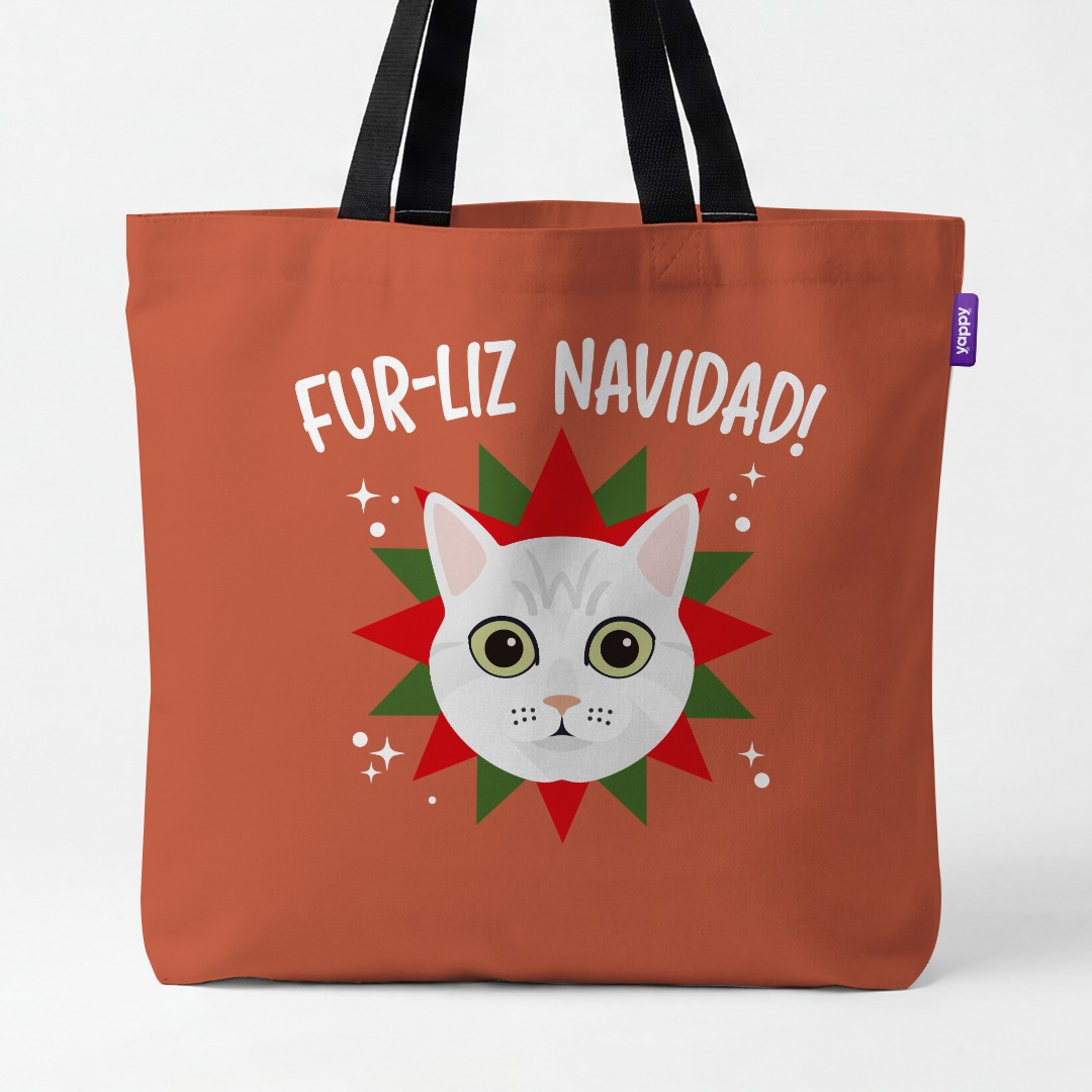 'Fur-Liz Navidad' - Personalised {breedCommonName} Canvas Bag