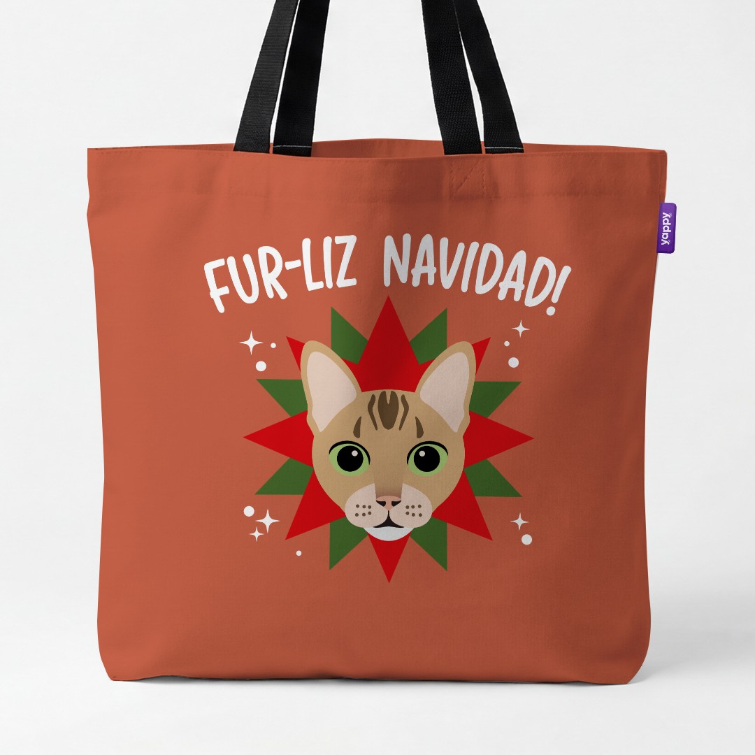 'Fur-Liz Navidad' - Personalised {breedCommonName} Canvas Bag