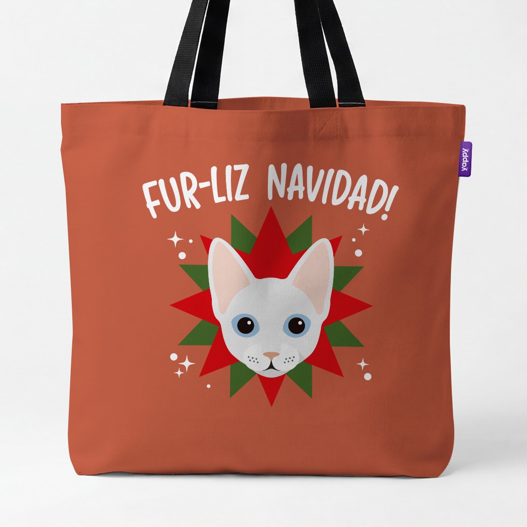'Fur-Liz Navidad' - Personalised {breedCommonName} Canvas Bag