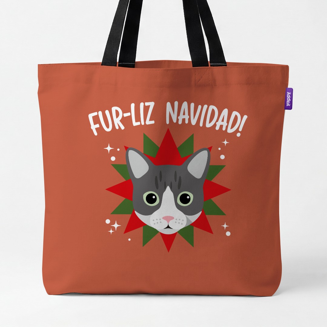 'Fur-Liz Navidad' - Personalised {breedCommonName} Canvas Bag