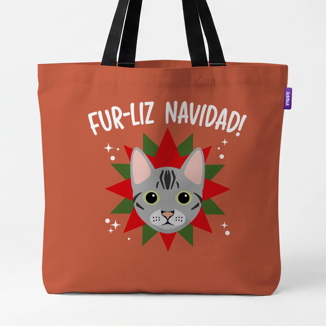 'Fur-Liz Navidad' - Personalised {breedCommonName} Canvas Bag