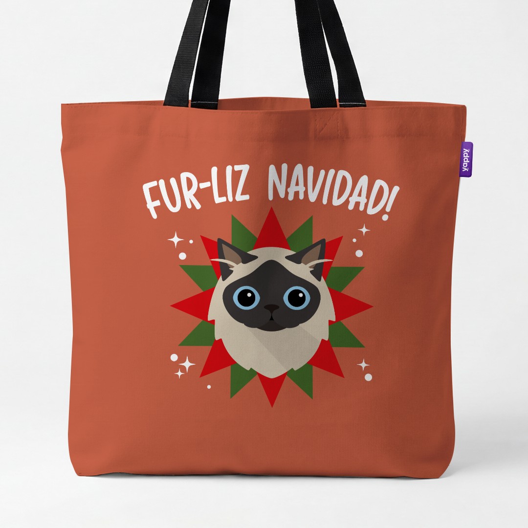 'Fur-Liz Navidad' - Personalised {breedCommonName} Canvas Bag
