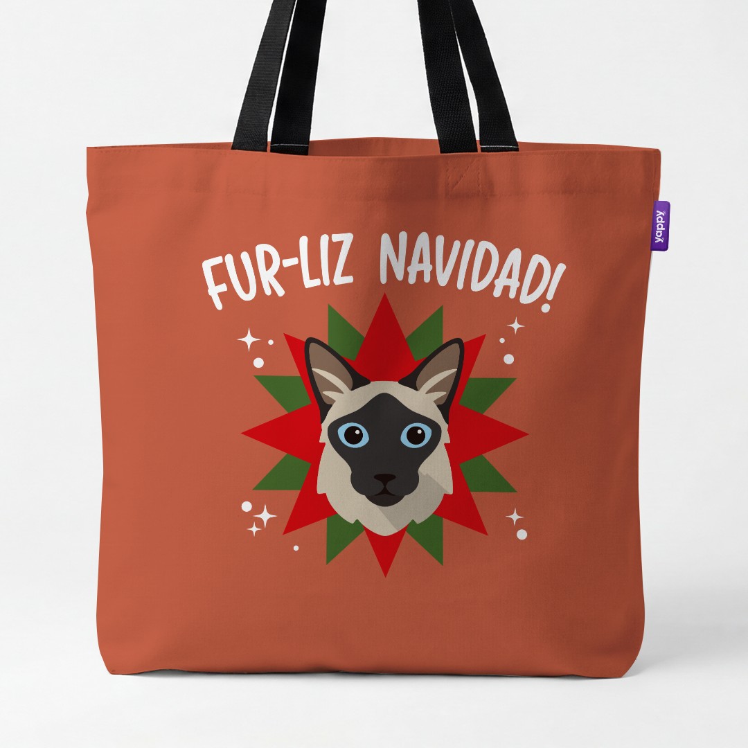 'Fur-Liz Navidad' - Personalised {breedCommonName} Canvas Bag