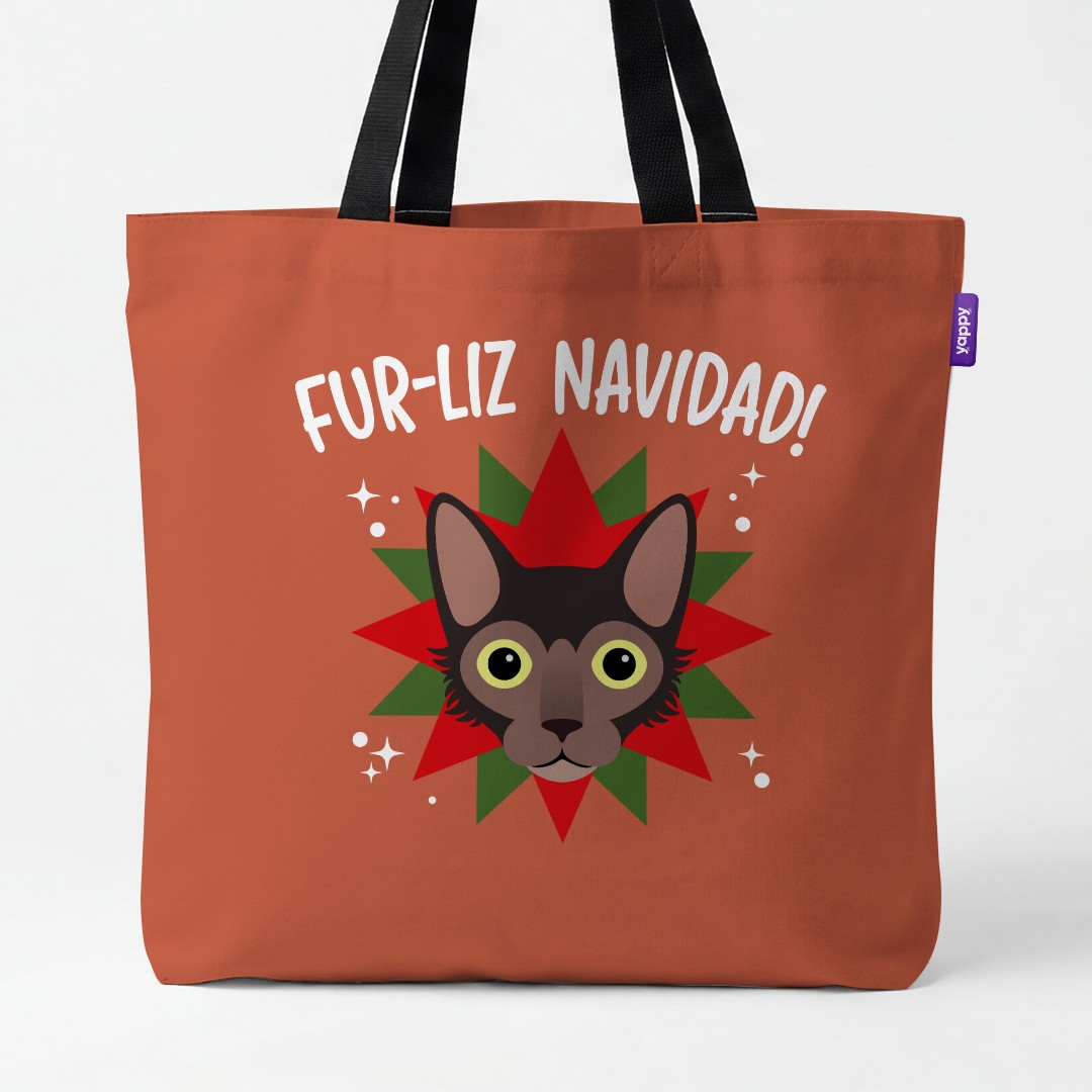 'Fur-Liz Navidad' - Personalised {breedCommonName} Canvas Bag
