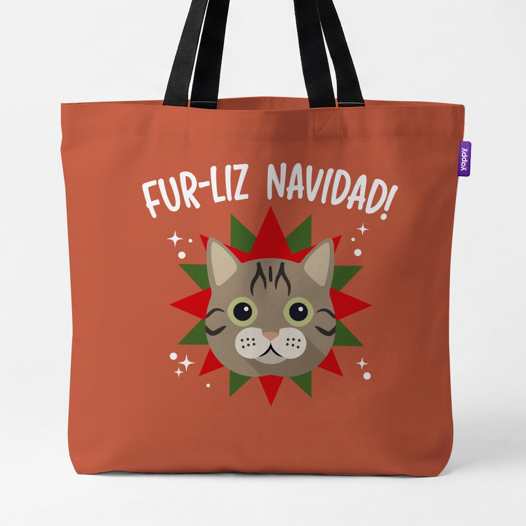 'Fur-Liz Navidad' - Personalised {breedCommonName} Canvas Bag