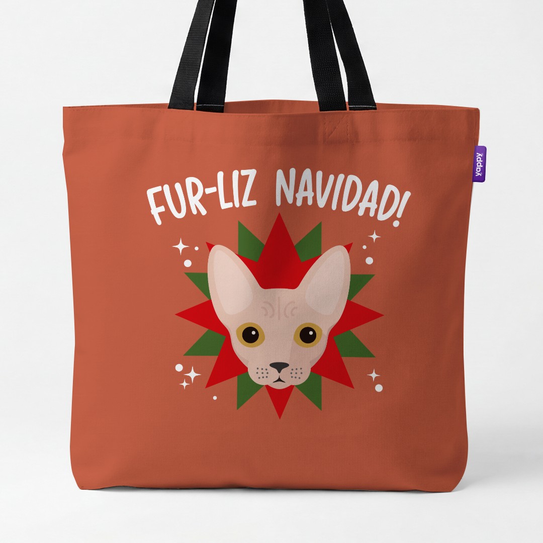 'Fur-Liz Navidad' - Personalized {breedCommonName} Canvas Bag