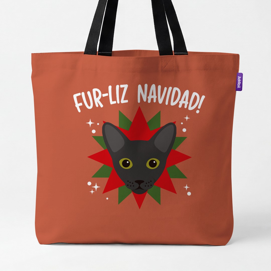 'Fur-Liz Navidad' - Personalised {breedCommonName} Canvas Bag