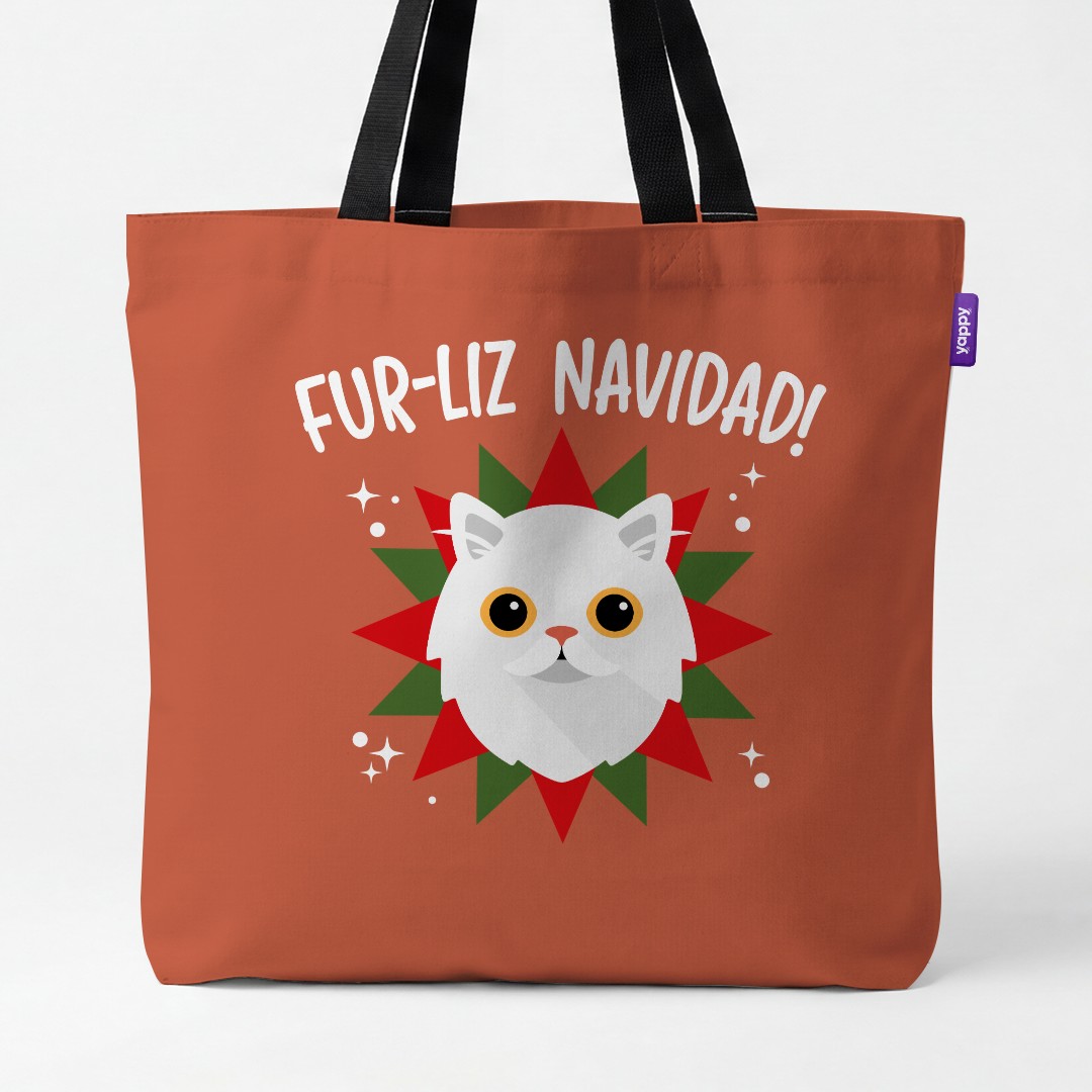 'Fur-Liz Navidad' - Personalised {breedCommonName} Canvas Bag