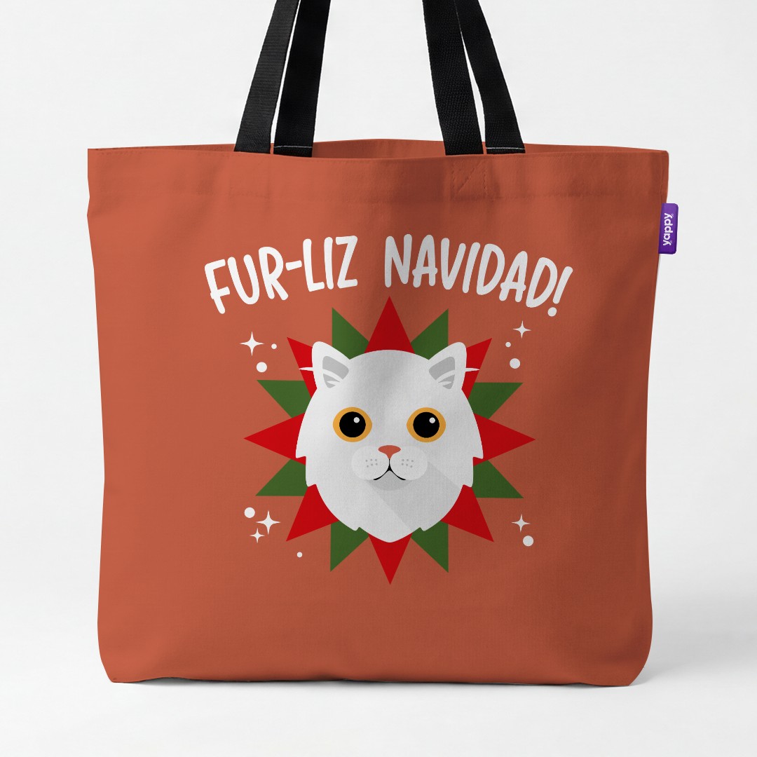 'Fur-Liz Navidad' - Personalised {breedCommonName} Canvas Bag