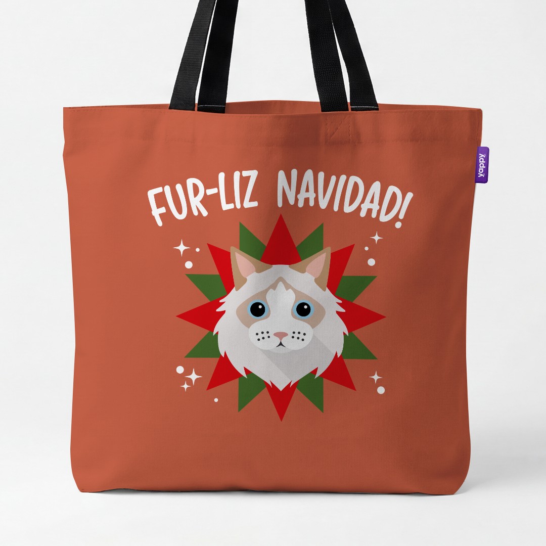 'Fur-Liz Navidad' - Personalised {breedCommonName} Canvas Bag