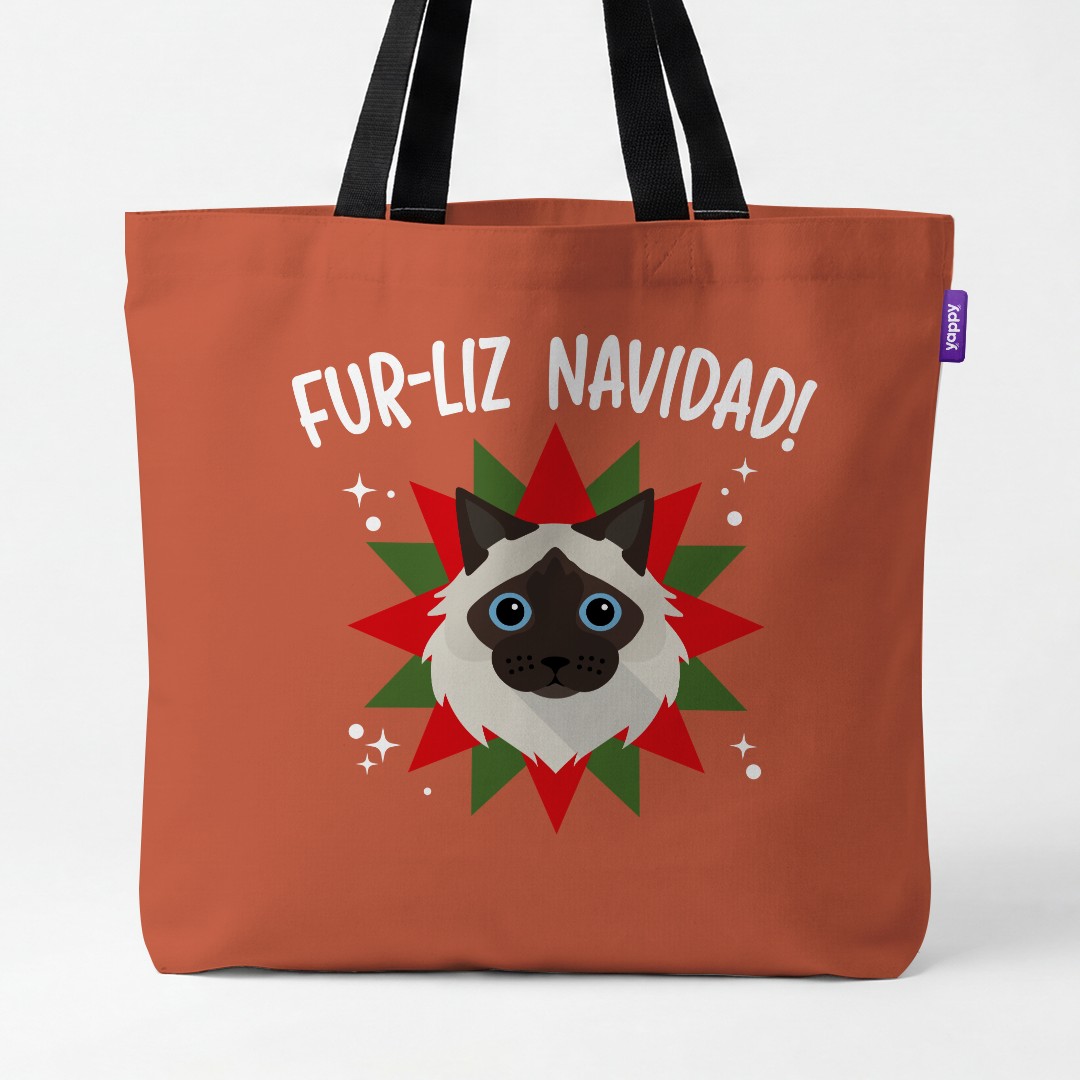 'Fur-Liz Navidad' - Personalised {breedCommonName} Canvas Bag
