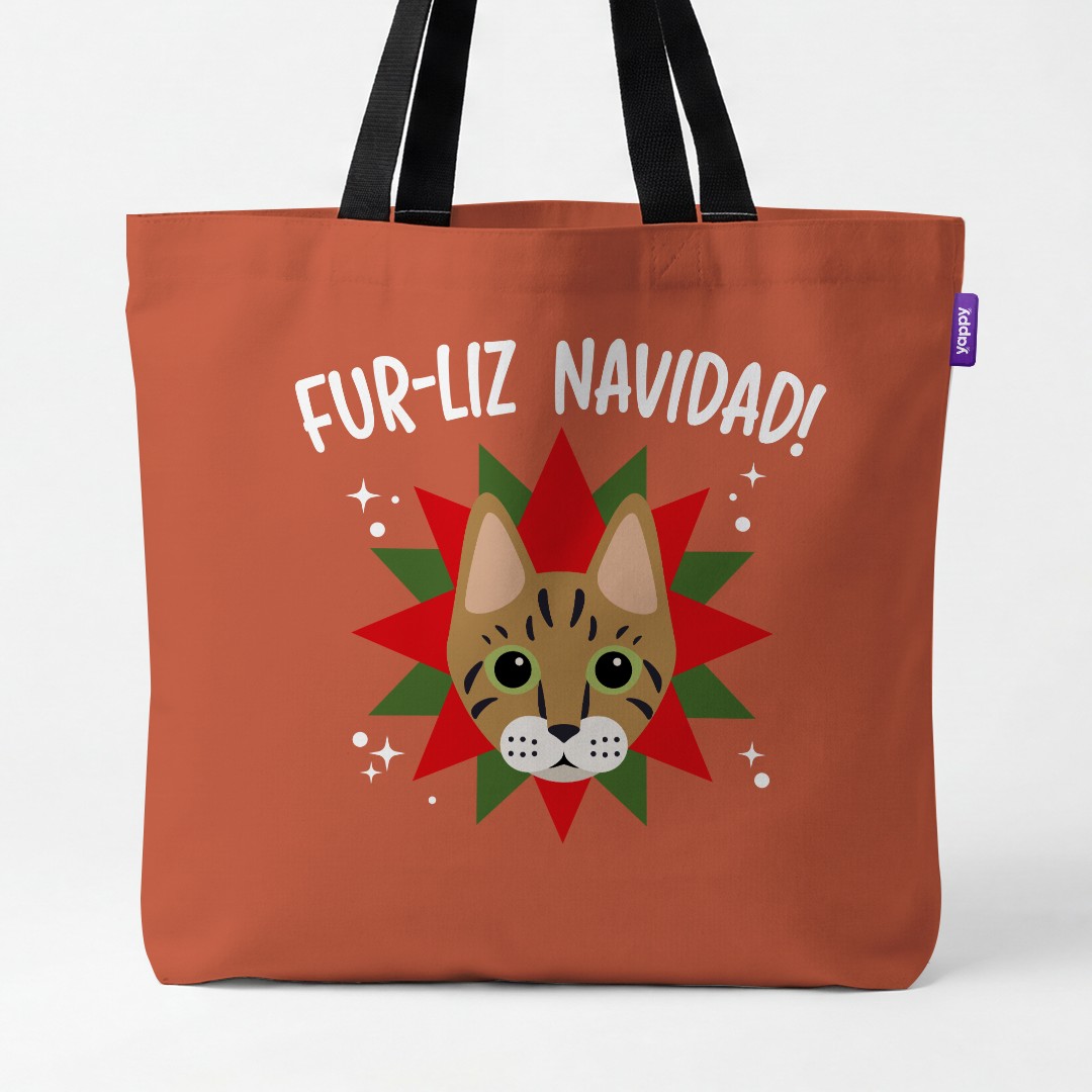 'Fur-Liz Navidad' - Personalised {breedCommonName} Canvas Bag