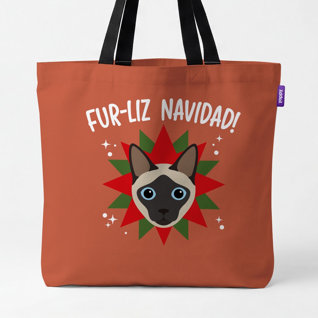 'Fur-Liz Navidad' - Personalised {breedCommonName} Canvas Bag