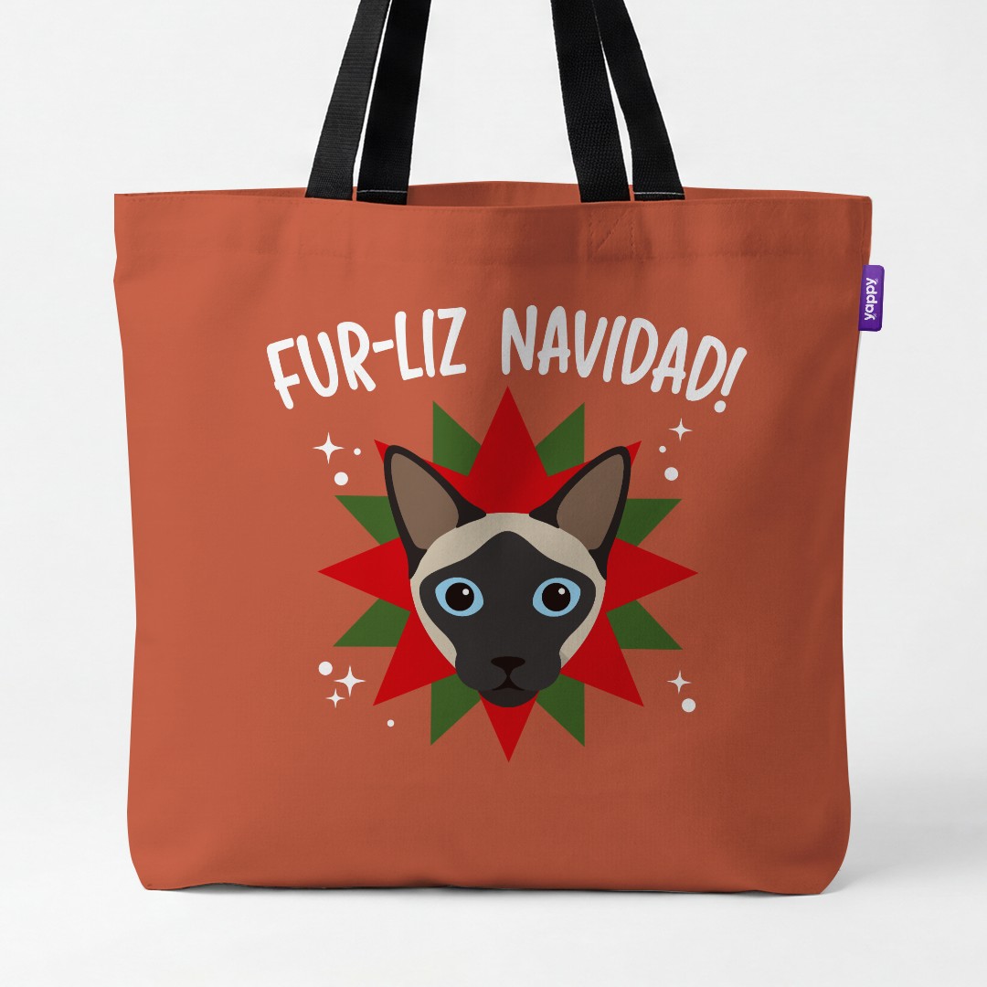 'Fur-Liz Navidad' - Personalised {breedCommonName} Canvas Bag