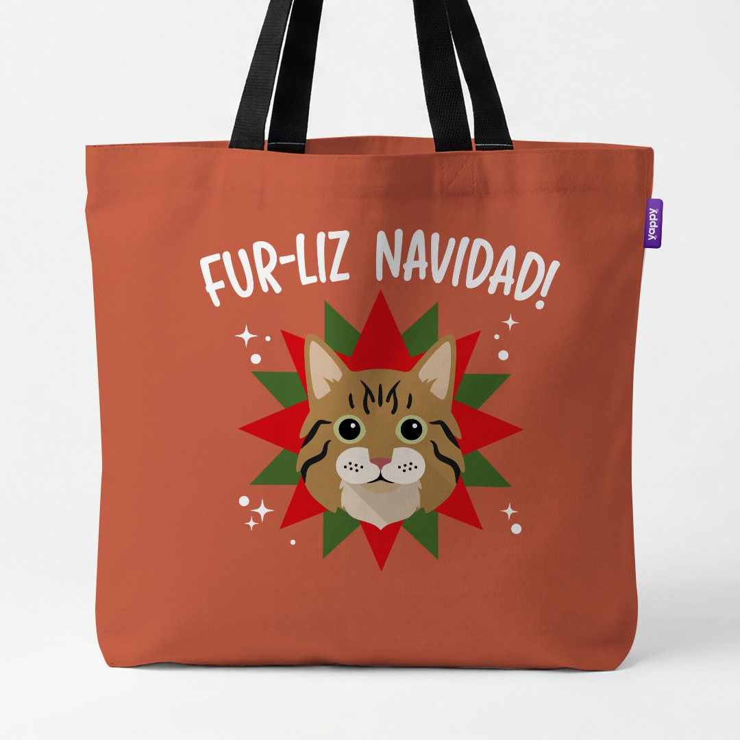 'Fur-Liz Navidad' - Personalised {breedCommonName} Canvas Bag