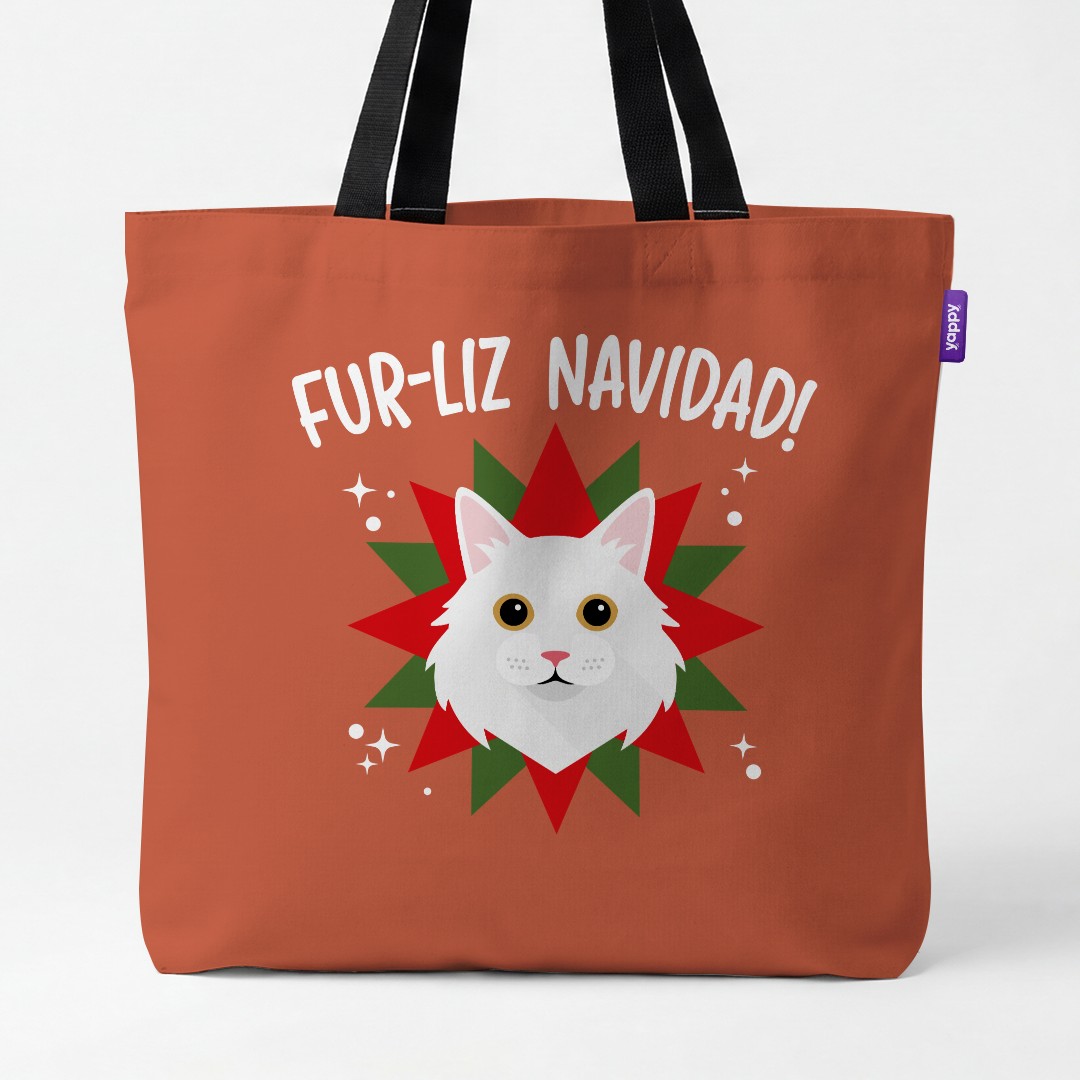'Fur-Liz Navidad' - Personalised {breedCommonName} Canvas Bag
