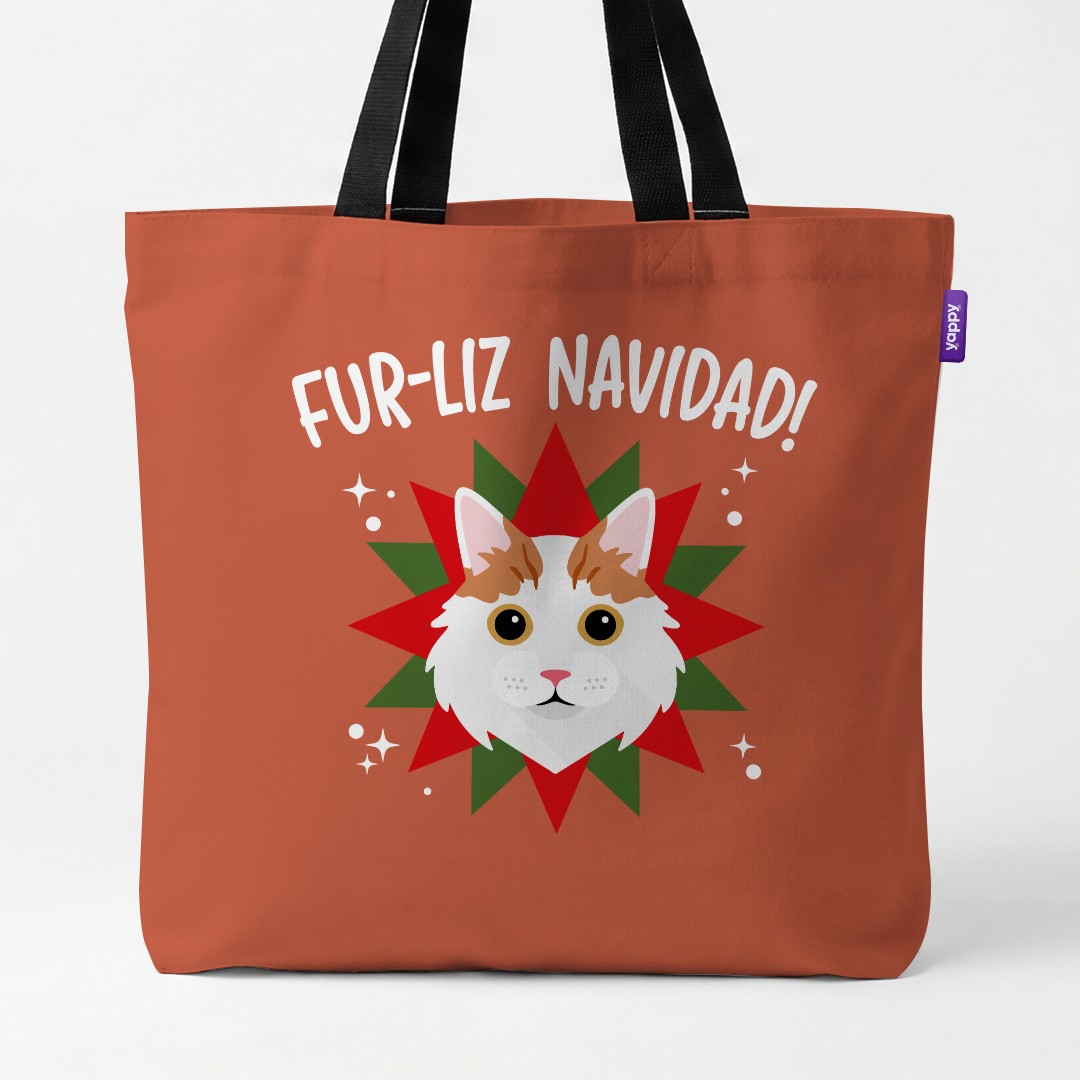 'Fur-Liz Navidad' - Personalised {breedCommonName} Canvas Bag