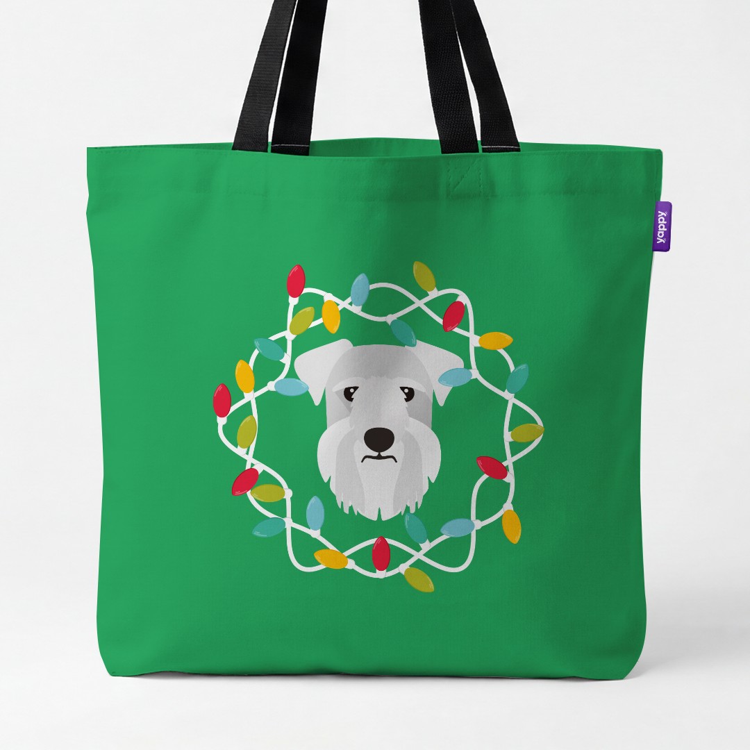 'Christmas Lights' - Personalised {breedCommonName} Canvas Bag