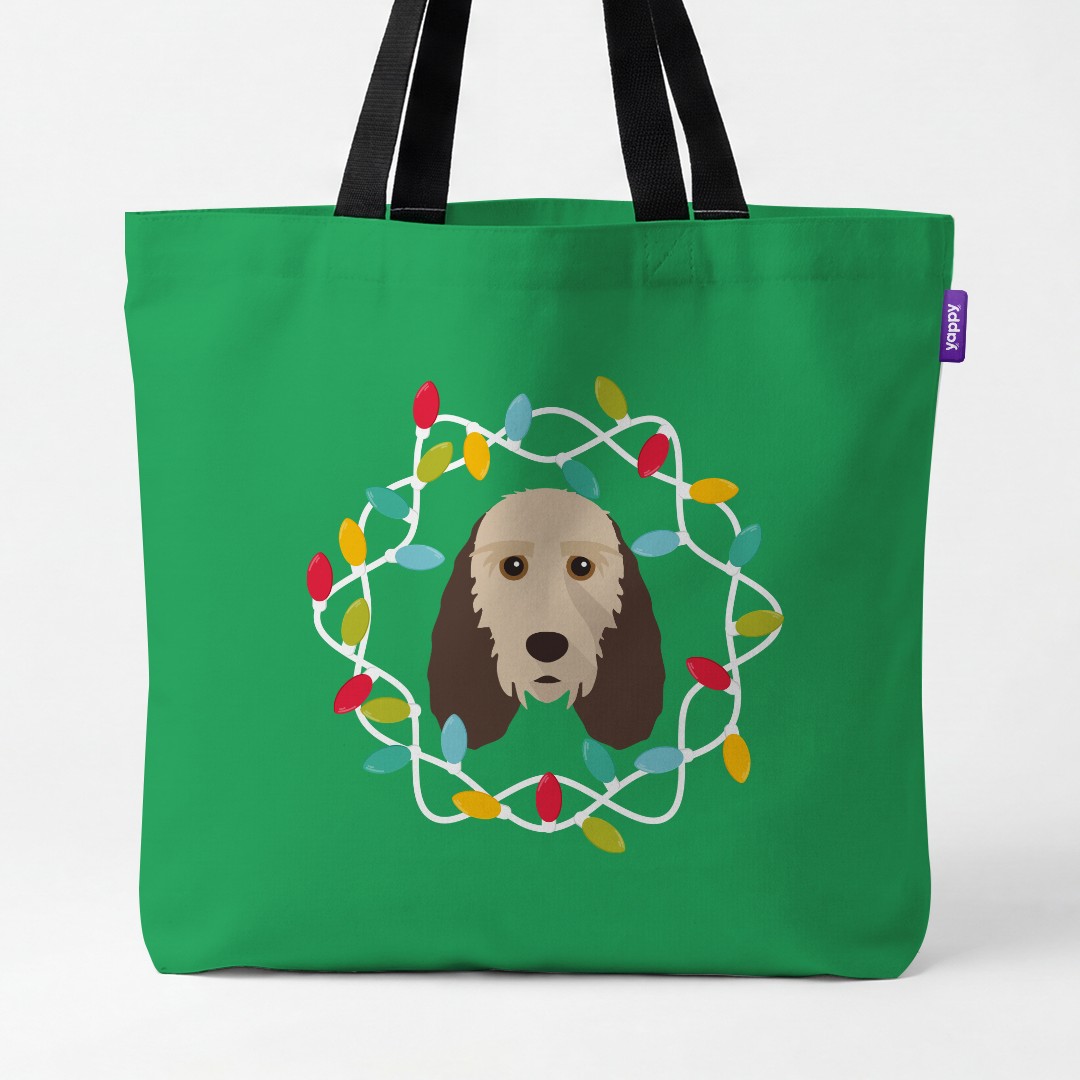 'Christmas Lights' - Personalised {breedCommonName} Canvas Bag