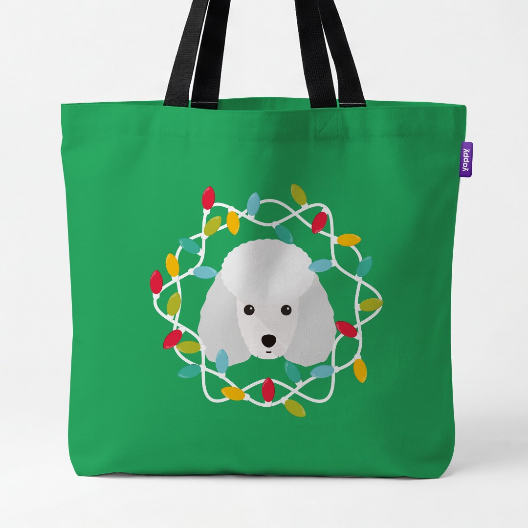 'Christmas Lights' - Personalized {breedCommonName} Canvas Bag