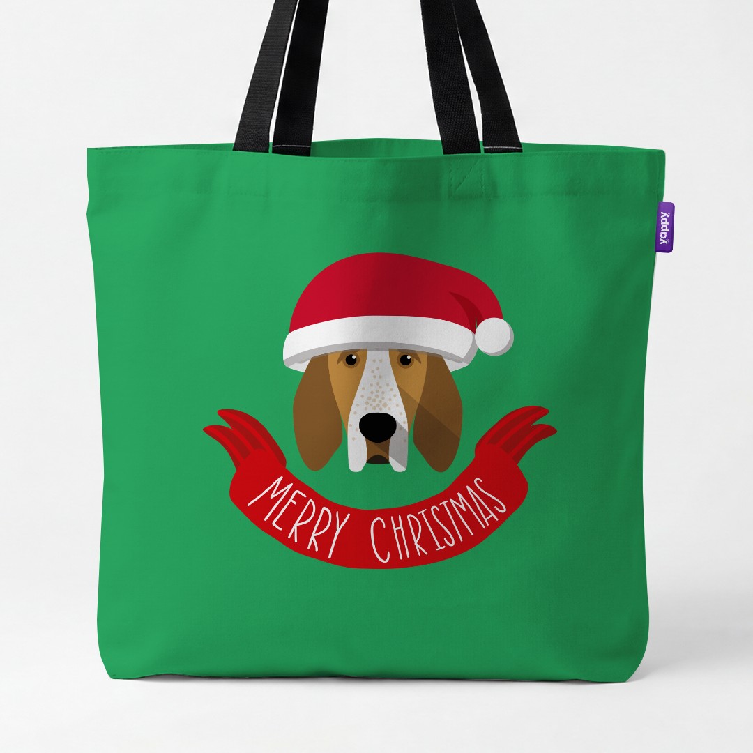 'Merry Christmas Banner' - Personalised {breedCommonName} Canvas Bag