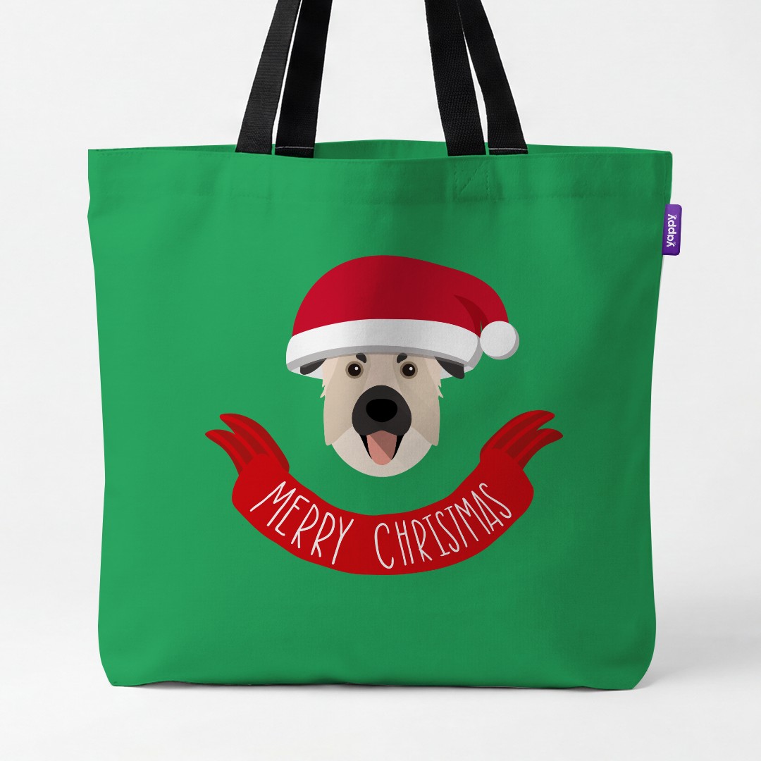 'Merry Christmas Banner' - Personalised {breedCommonName} Canvas Bag