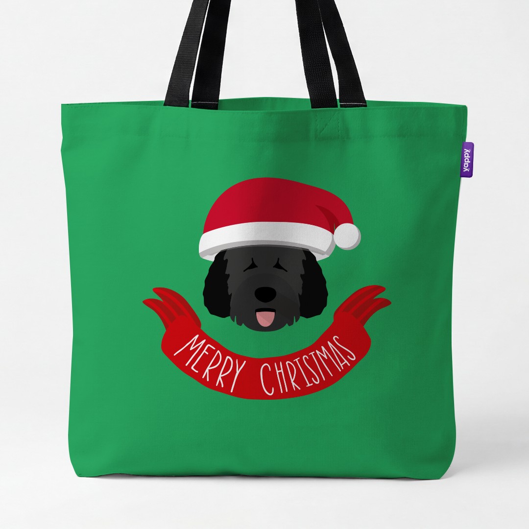 'Merry Christmas Banner' - Personalised {breedCommonName} Canvas Bag
