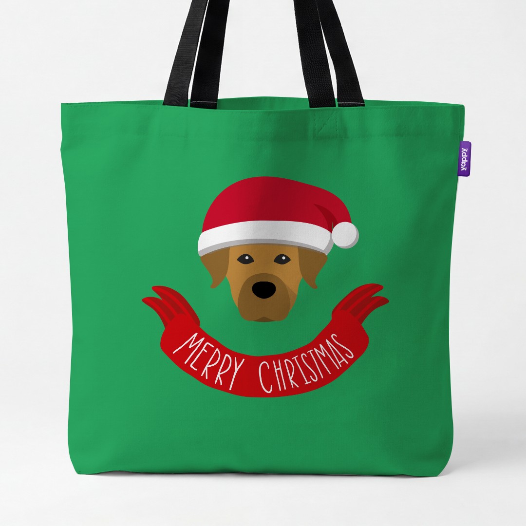 'Merry Christmas Banner' - Personalized {breedCommonName} Canvas Bag