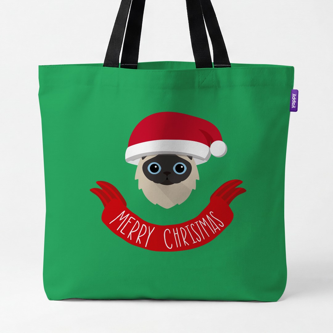 'Merry Christmas Banner' - Personalised {breedCommonName} Canvas Bag
