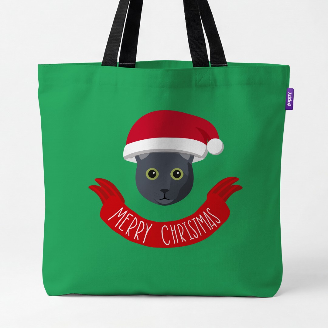 'Merry Christmas Banner' - Personalized {breedCommonName} Canvas Bag