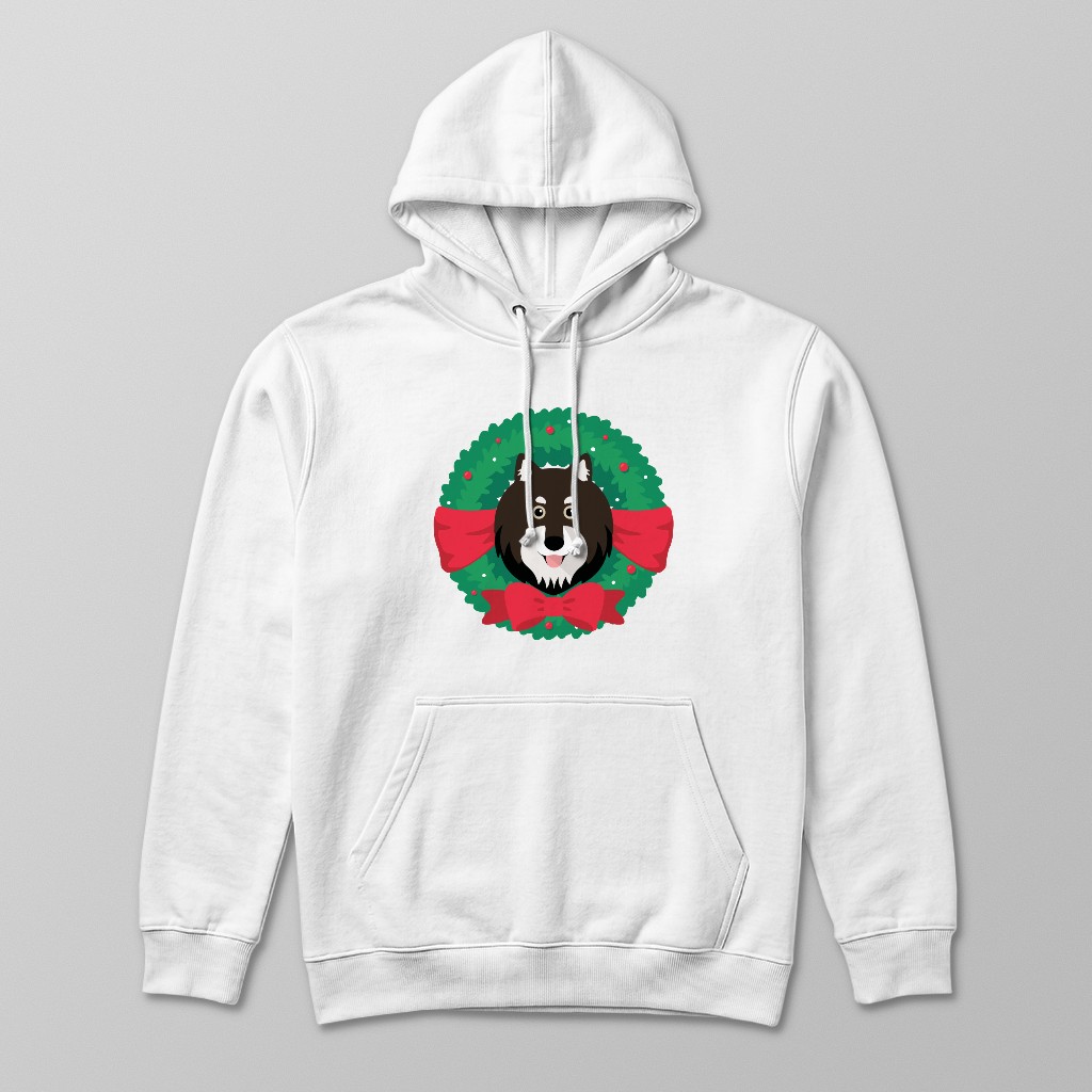 Festive Wreath: Personalised {breedFullName} Hoodie