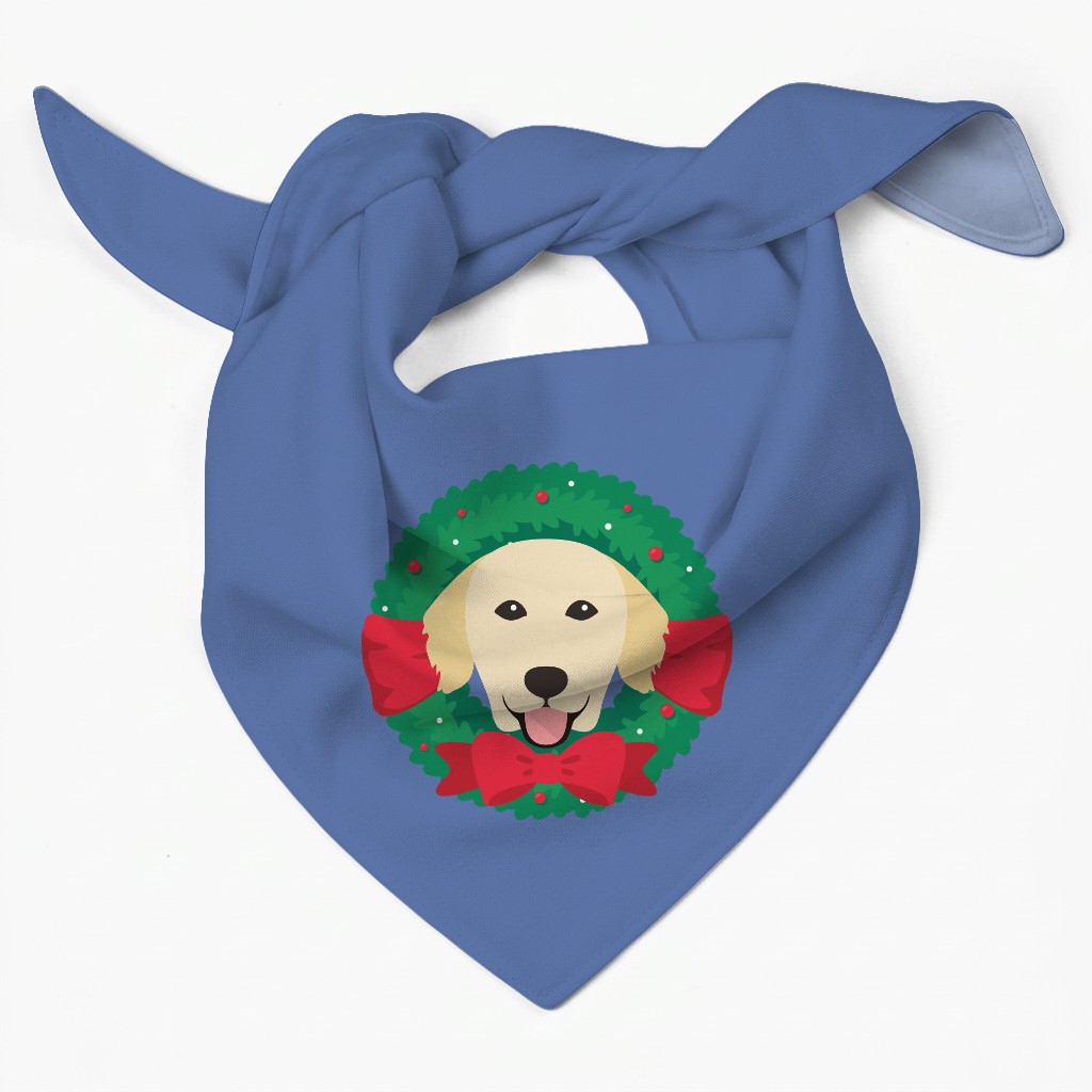 Festive Wreath: Personalized {breedFullName} Bandana