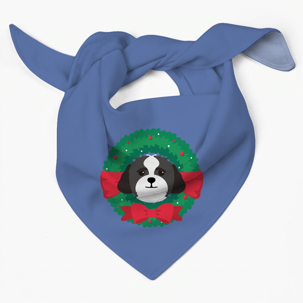 Festive Wreath: Personalised {breedFullName} Bandana
