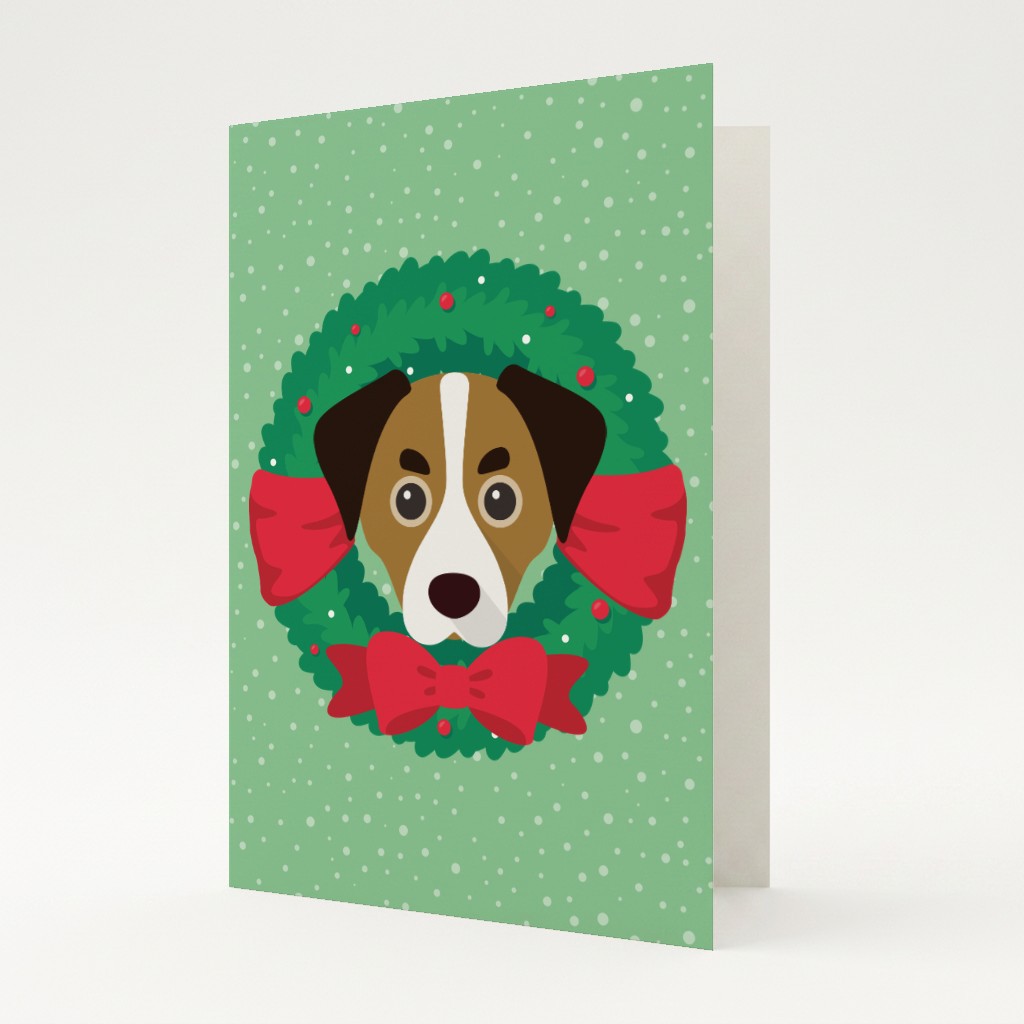 Festive Wreath: Personalized {breedFullName} Card