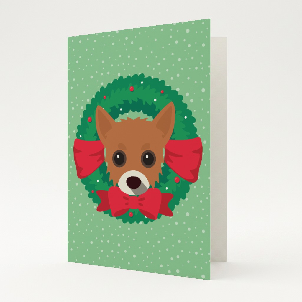 Festive Wreath: Personalised {breedFullName} Card
