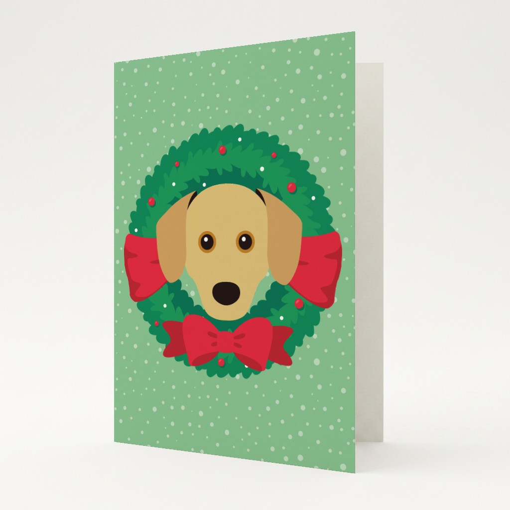 Festive Wreath: Personalized {breedFullName} Card