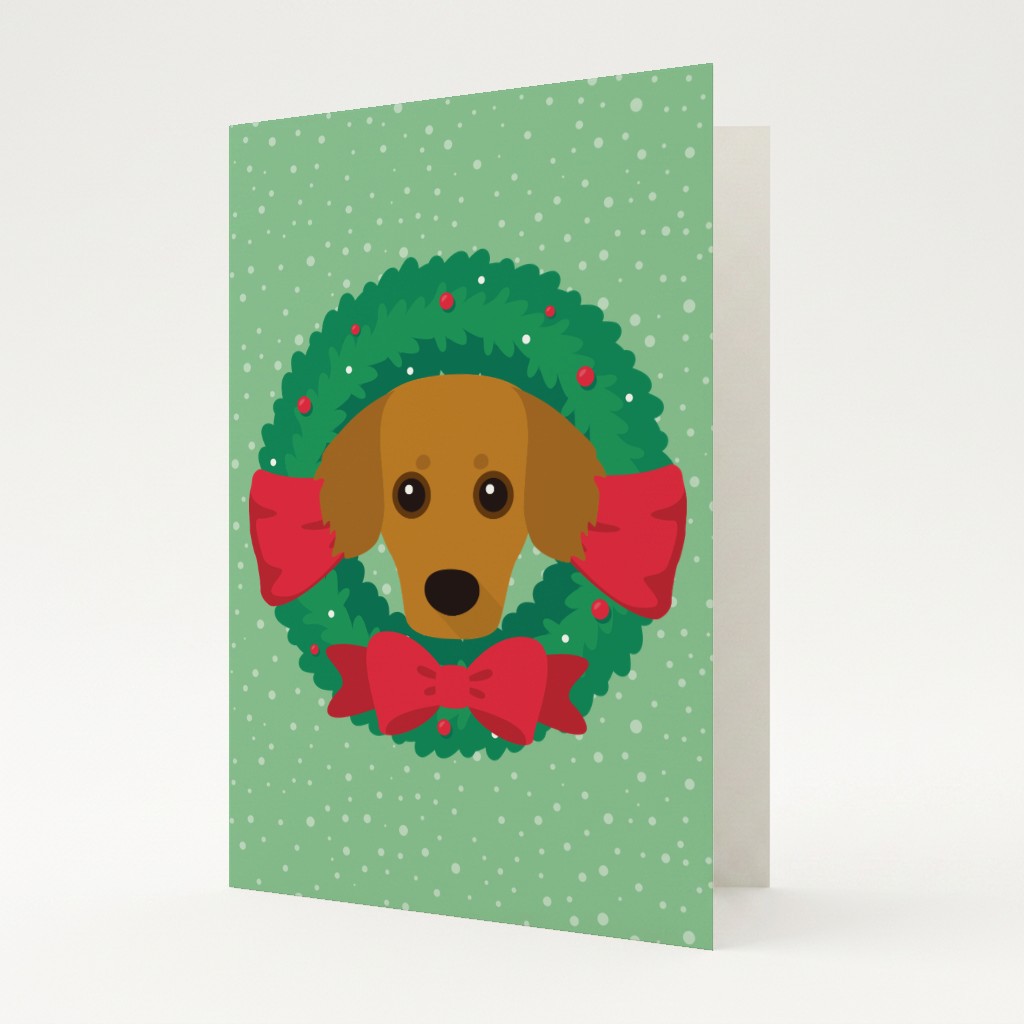 Festive Wreath: Personalised {breedFullName} Card